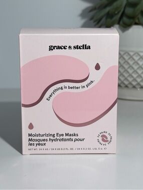 Grace & Stella Pink Moisturizing Eye Masks - Hydrating Under-Eye Treatment